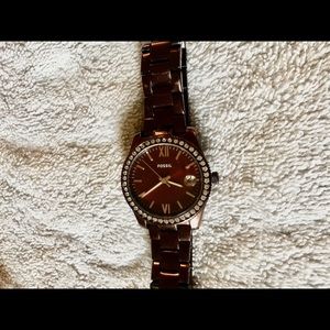 Fossil chocolate rose women’s watch.